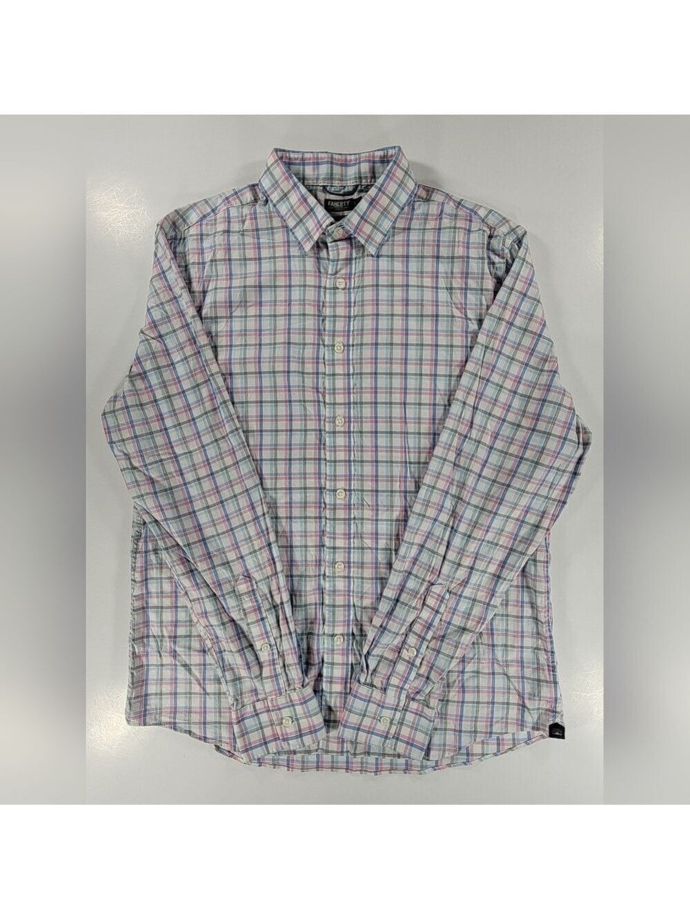 Faherty Shirt Mens Large Pink Plaid Movement Performance Lightweight Stretch
